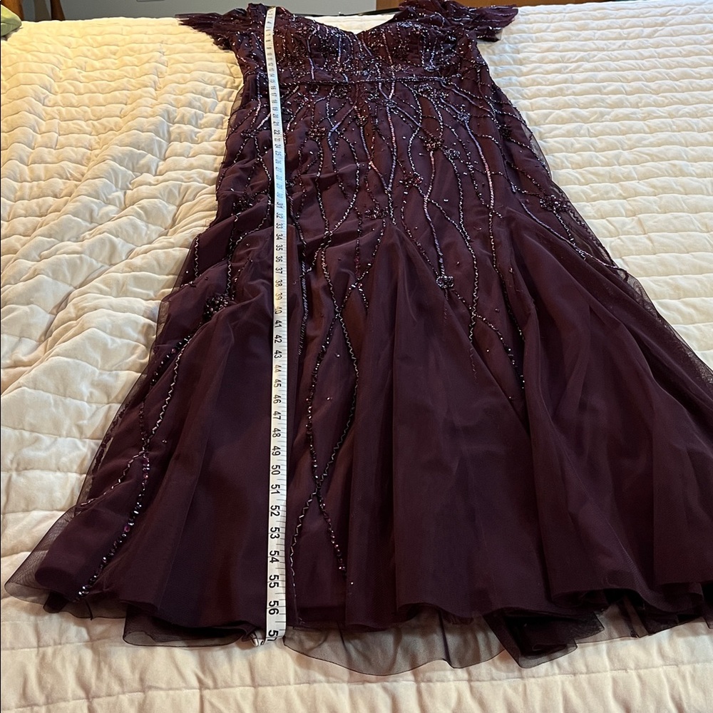 Adrianna Papell Platinum Formal Dress Size 16 in Plum Color. - Picture 6 of 10